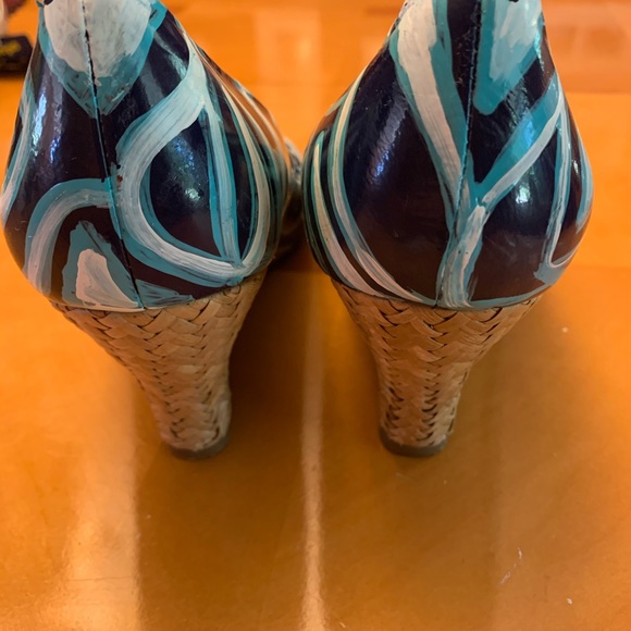 Franco Sarto hand painted vintage open toed shoes! - Picture 4 of 6